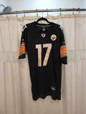 Reebok Pittsburgh Steelers Mike Wallace  #17 Jersey Black/Yellow/White